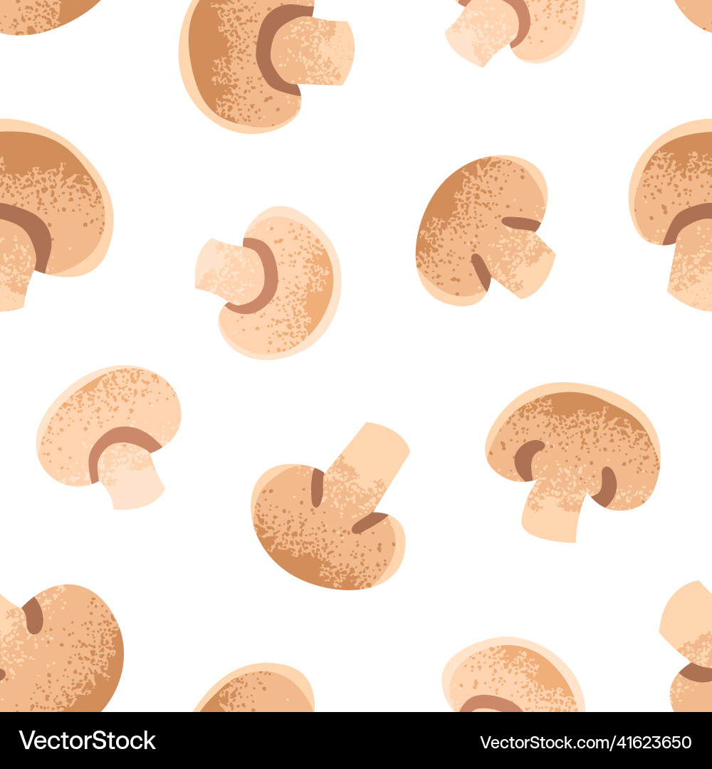 Champignon slices pattern seamless background Champignon slices pattern seamless background vector image