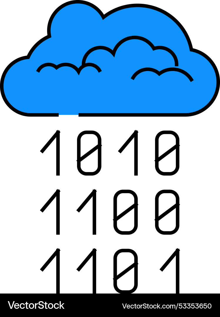Cloud computing business process icon color Cloud computing business process icon color vector image