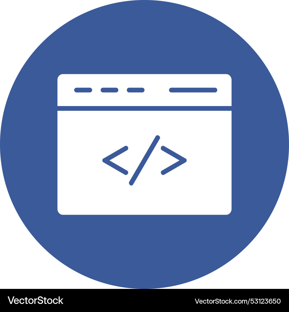 Coding glyph circle icon Vector Image