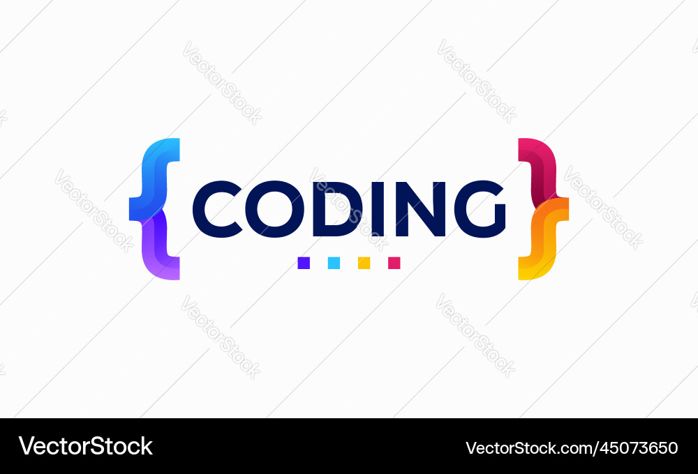 Colorful coding logo designs template modern code Colorful coding logo designs template modern code vector image