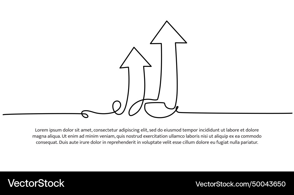 Continuous line design of arrow one Continuous line design of arrow one vector image