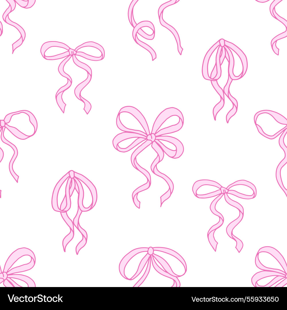 Coquette nahtlose Muster rosa Schleife Schleife Coquette nahtlose Muster rosa Schleife Schleife vektorbild