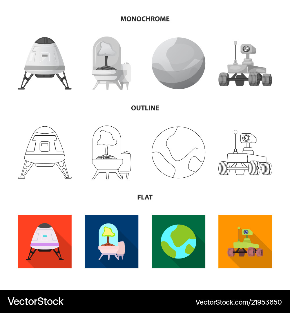 Design of mars and space icon collection Design of mars and space icon collection vector image