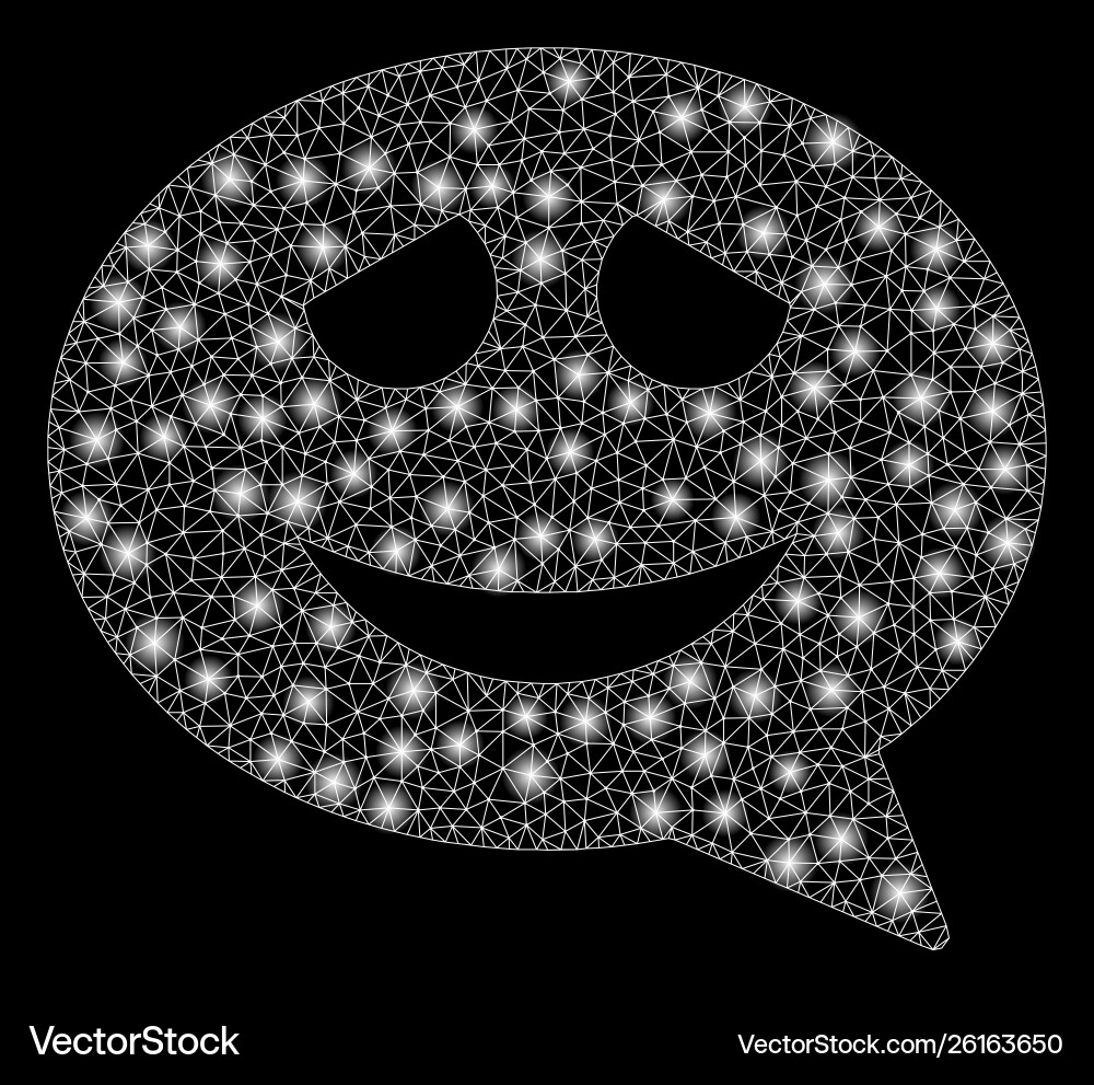Flare mesh network happy smiley message with Flare mesh network happy smiley message with vector image
