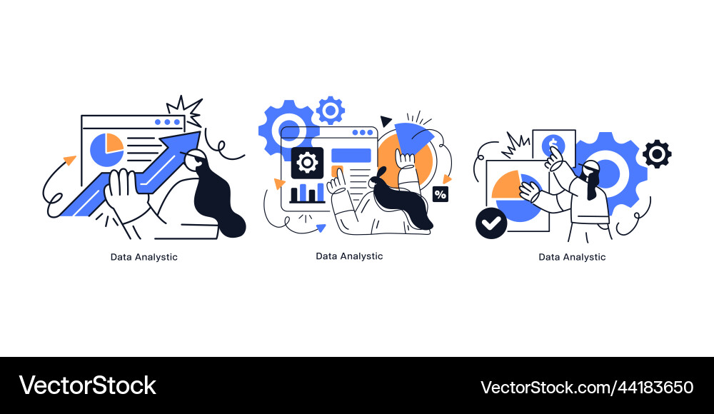 Flat design statistical and data analysis Flat design statistical and data analysis vector image