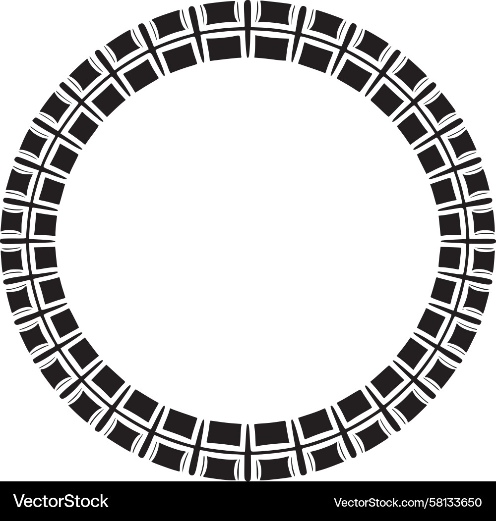Geometric Circle Border Pattern Vector Image