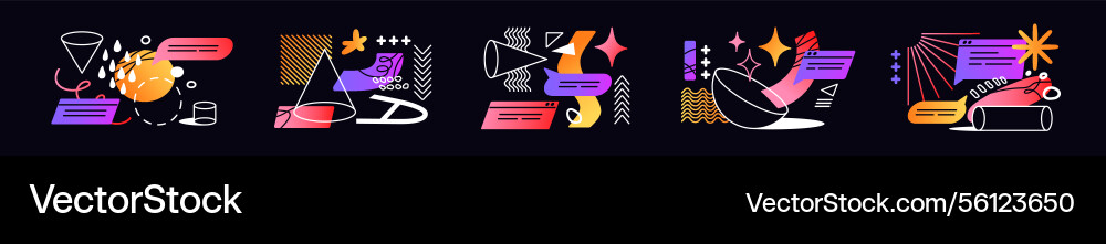 Geometric compositions set abstract elements Geometric compositions set abstract elements vector image