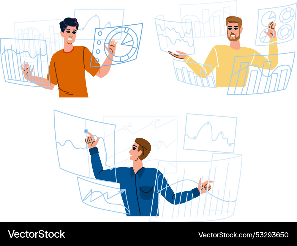 Graph man chart Graph man chart vector image