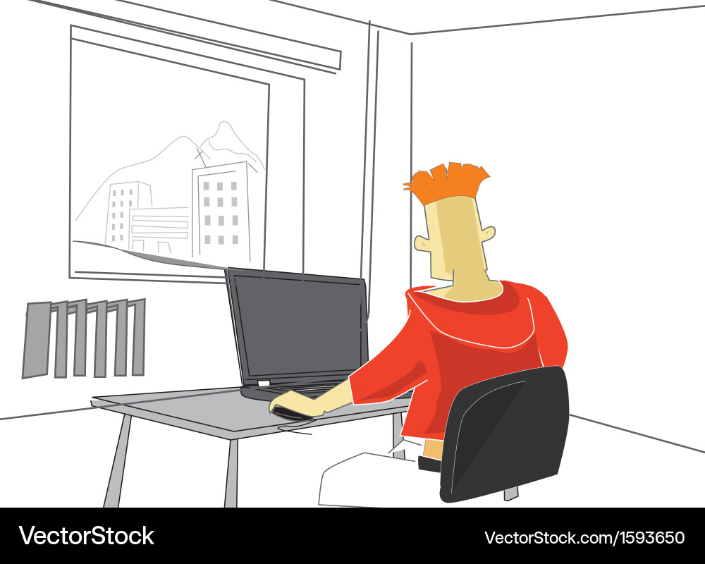 Guy with notebook Vector Image