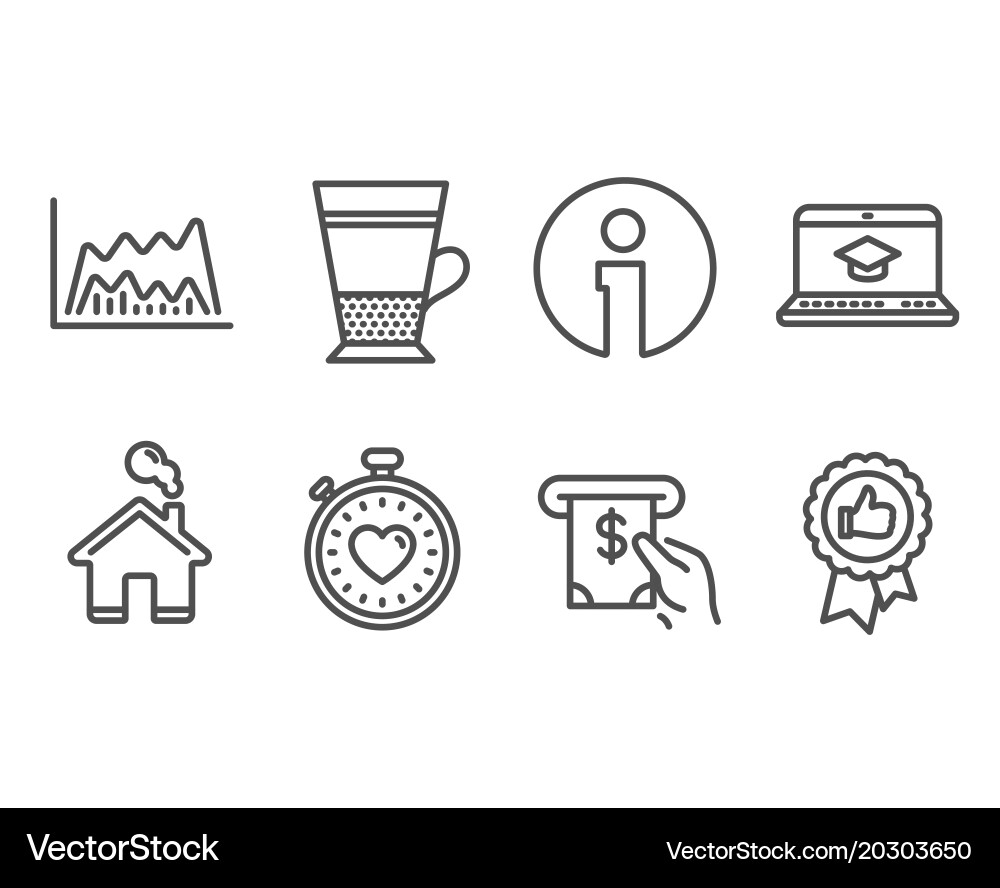 Heartbeat timer double latte and atm service Vector Image