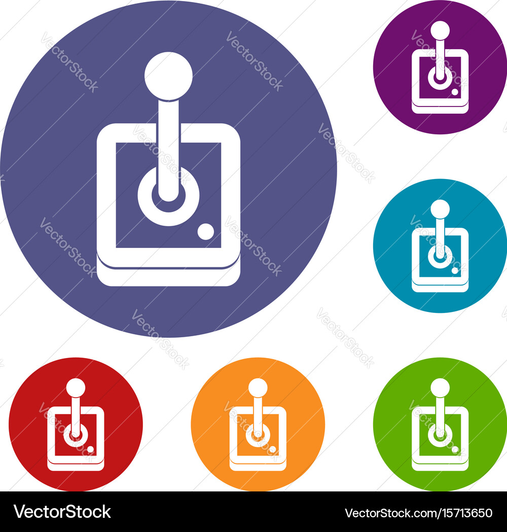 Joystick for computer games icons set vector image