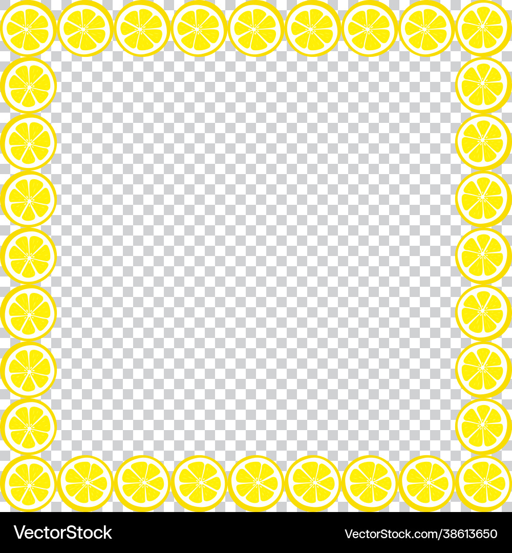 Lemon border isolated on transparent background vector image