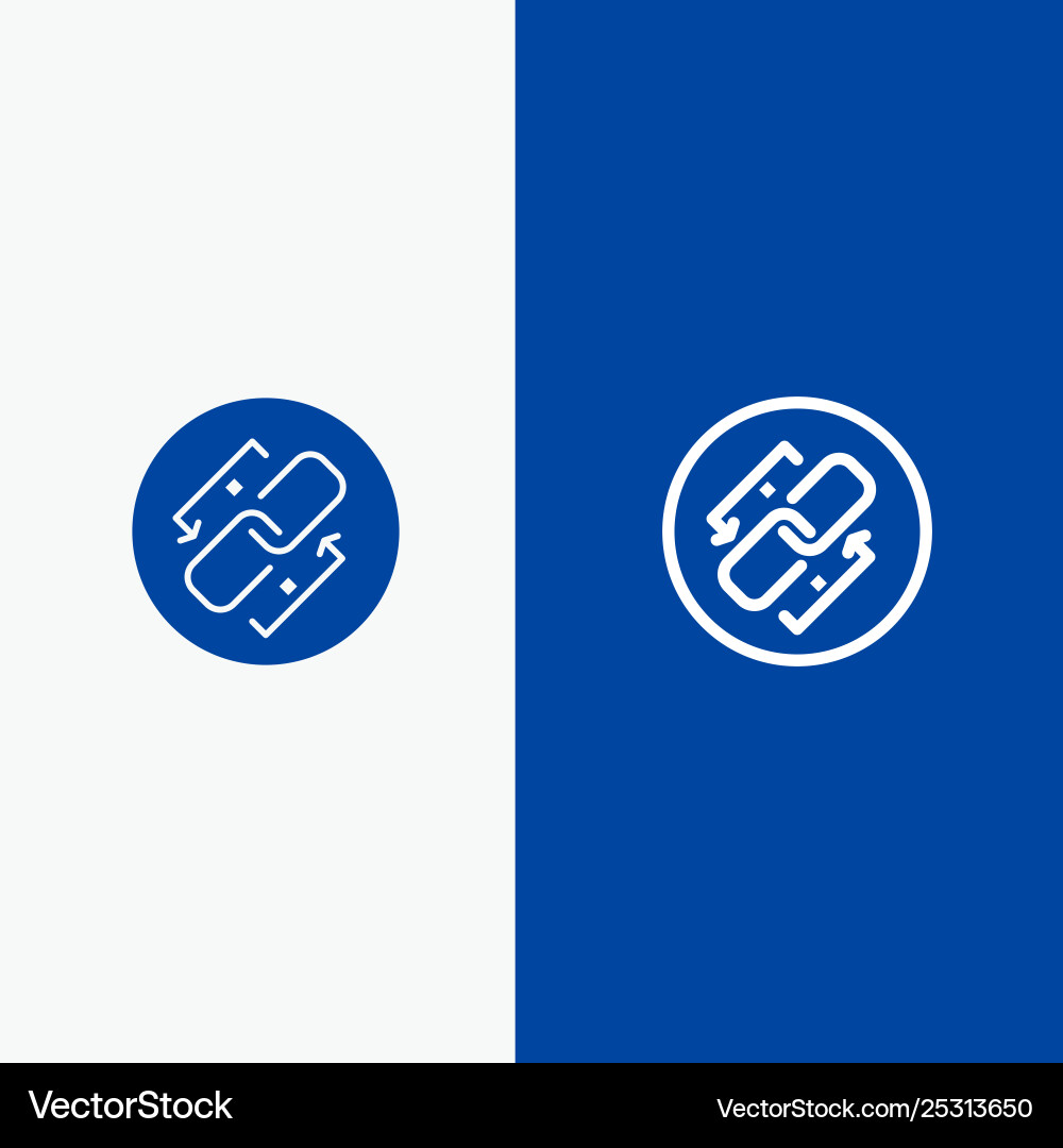 Link chain url connection line and glyph Link chain url connection line and glyph vector image
