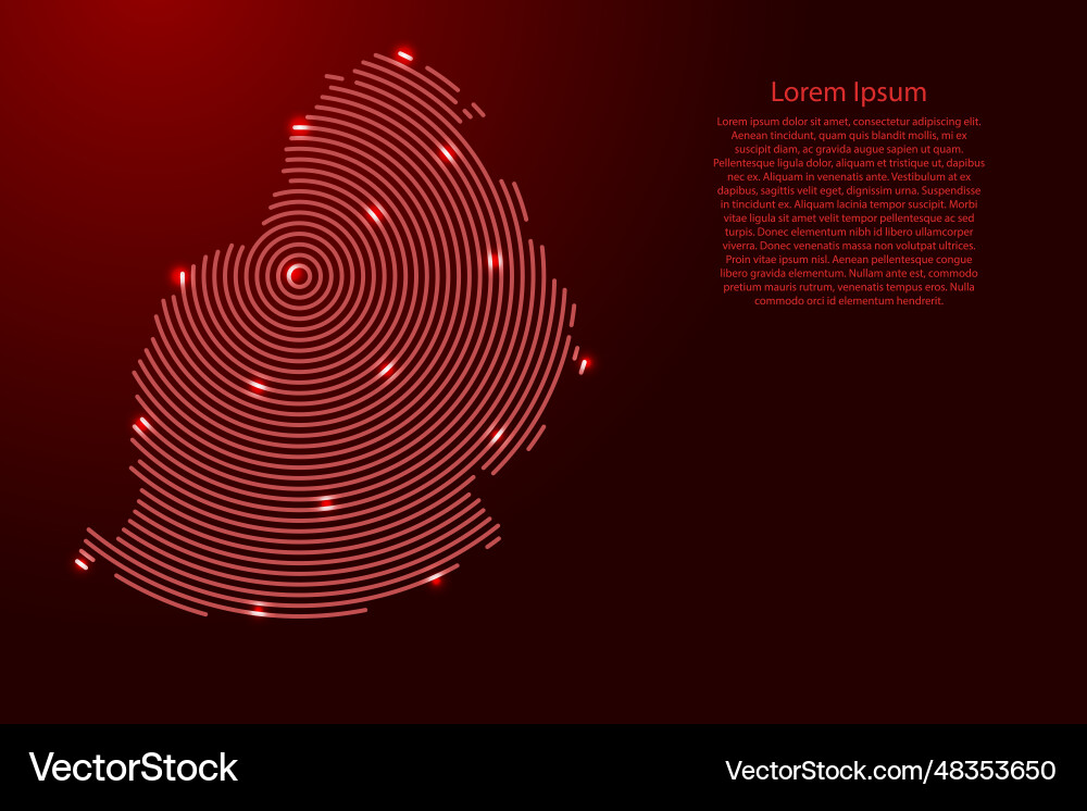Mauritius map from futuristic concentric red Mauritius map from futuristic concentric red vector image