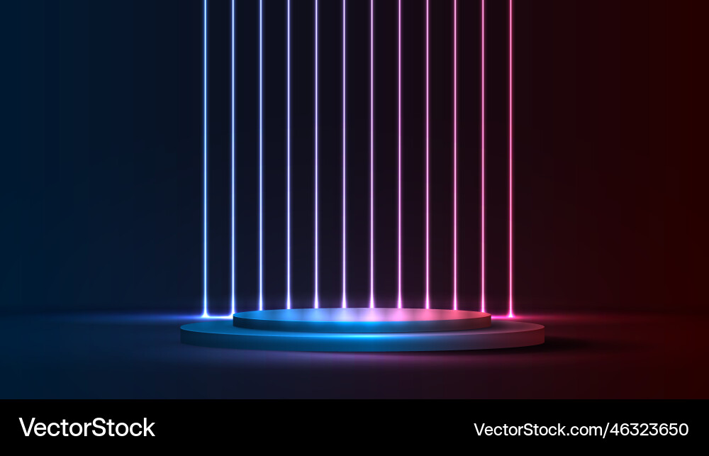 Podium or stand with line gradient neon in sci-fi Podium or stand with line gradient neon in sci-fi vector image