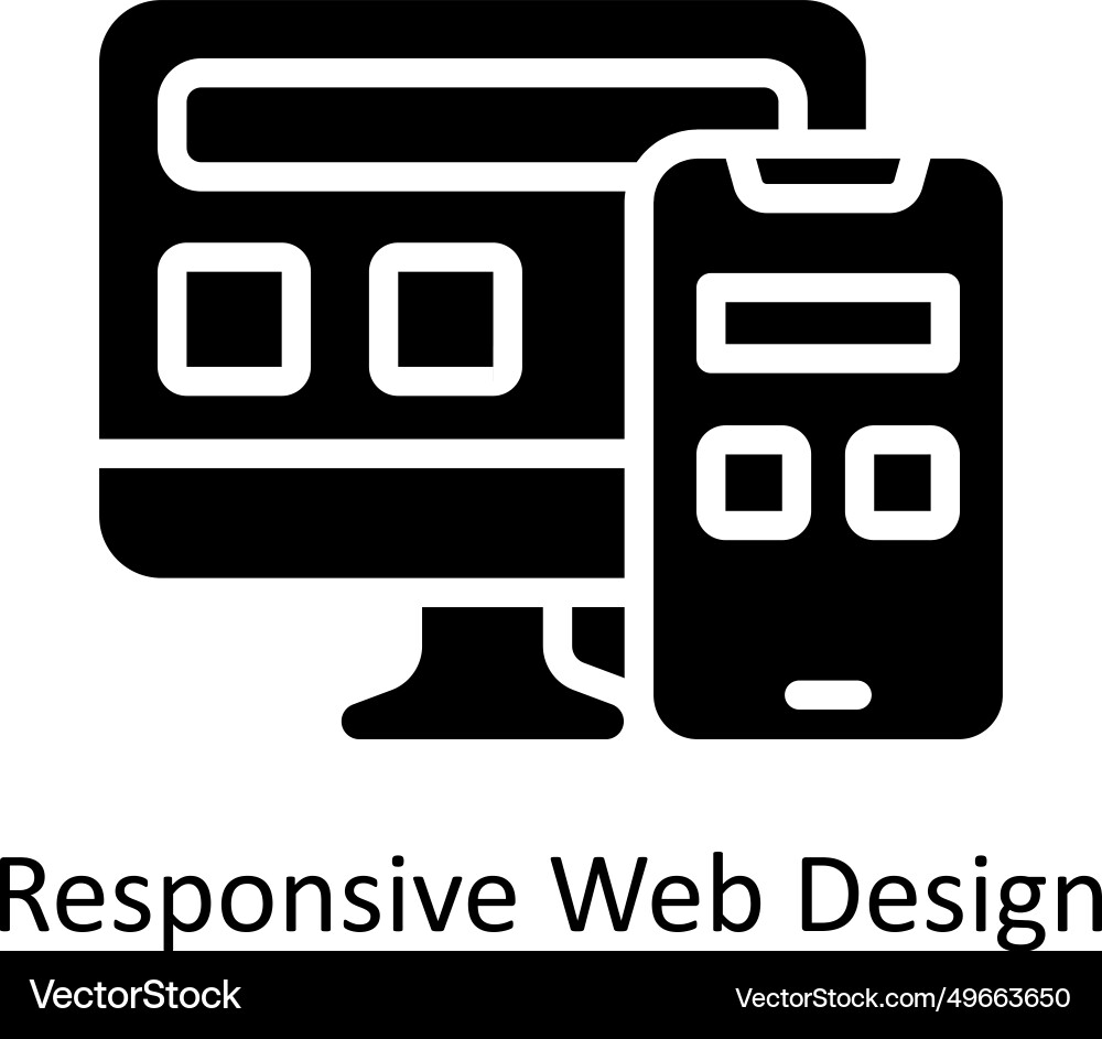 Responsive web design solid icon vector image