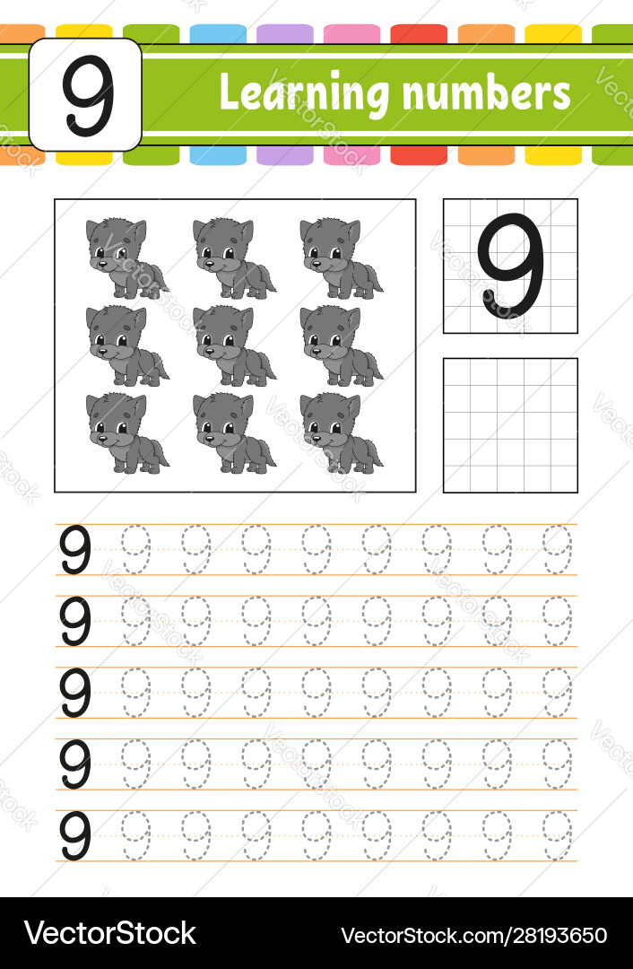 Trace and write handwriting practice learning Trace and write handwriting practice learning Vector Image