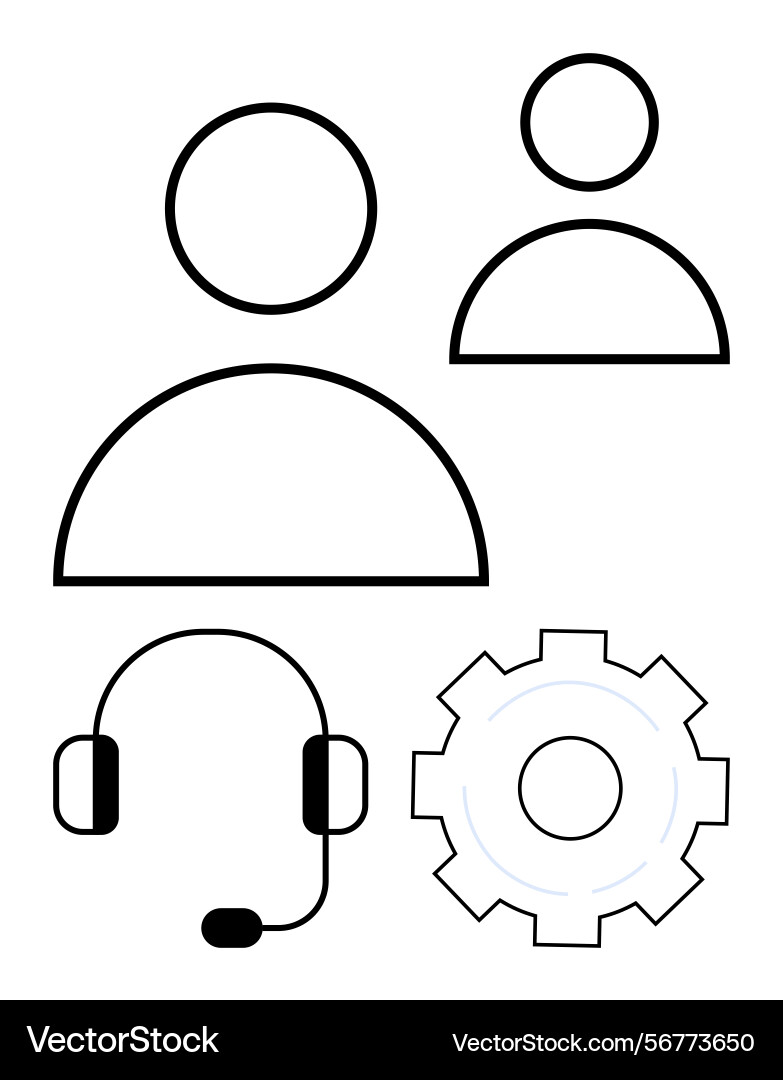 User profiles technical support and settings User profiles technical support and settings vector image
