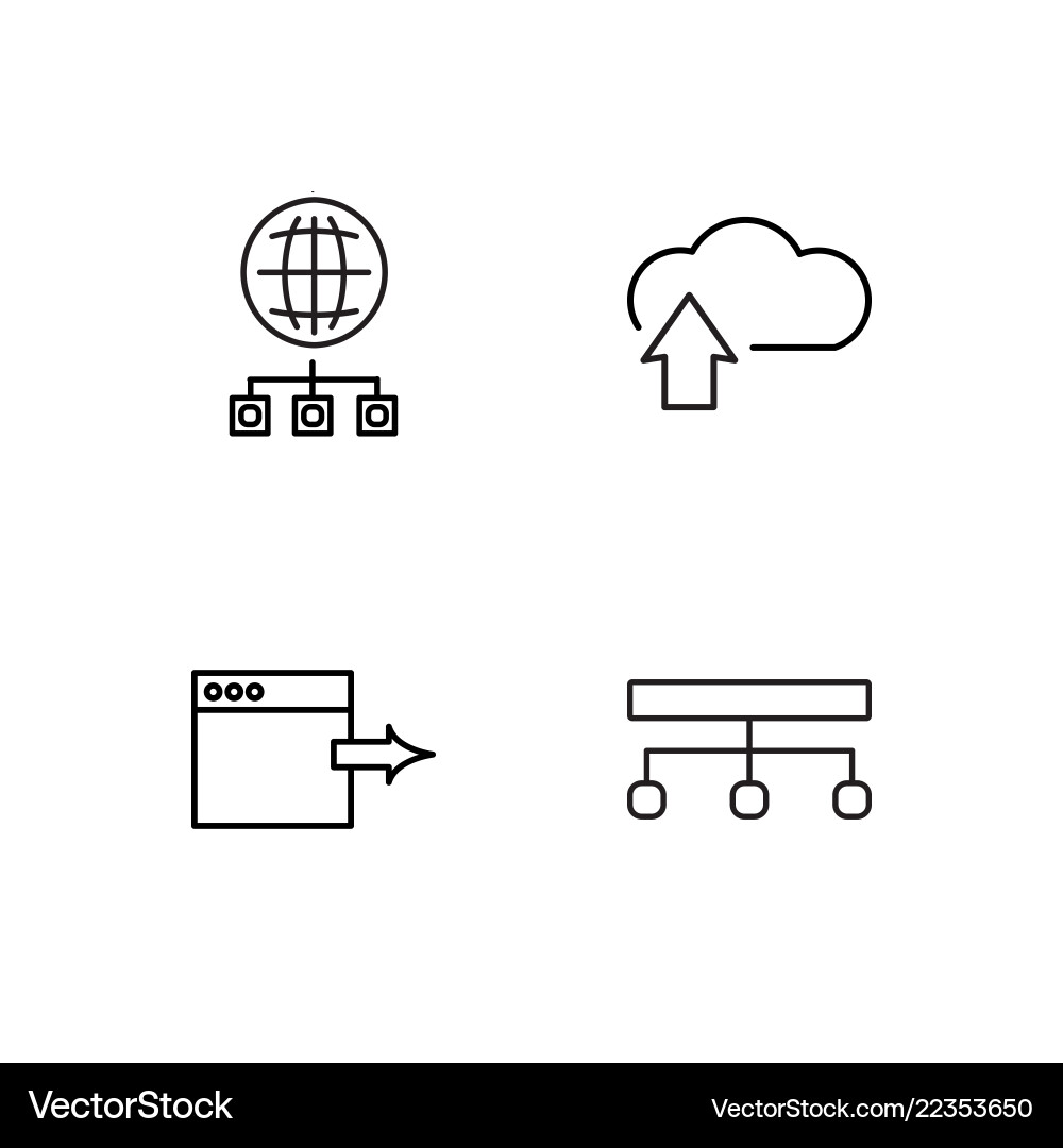 Web simple outlined icons set Vector Image
