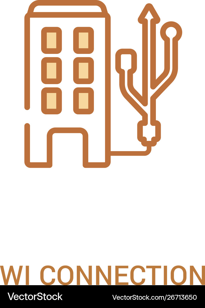 Wi connection concept 2 colored icon simple line Wi connection concept 2 colored icon simple line vector image