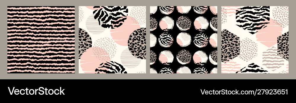 Abstract seamless patterns with animal print Abstract seamless patterns with animal print vector image