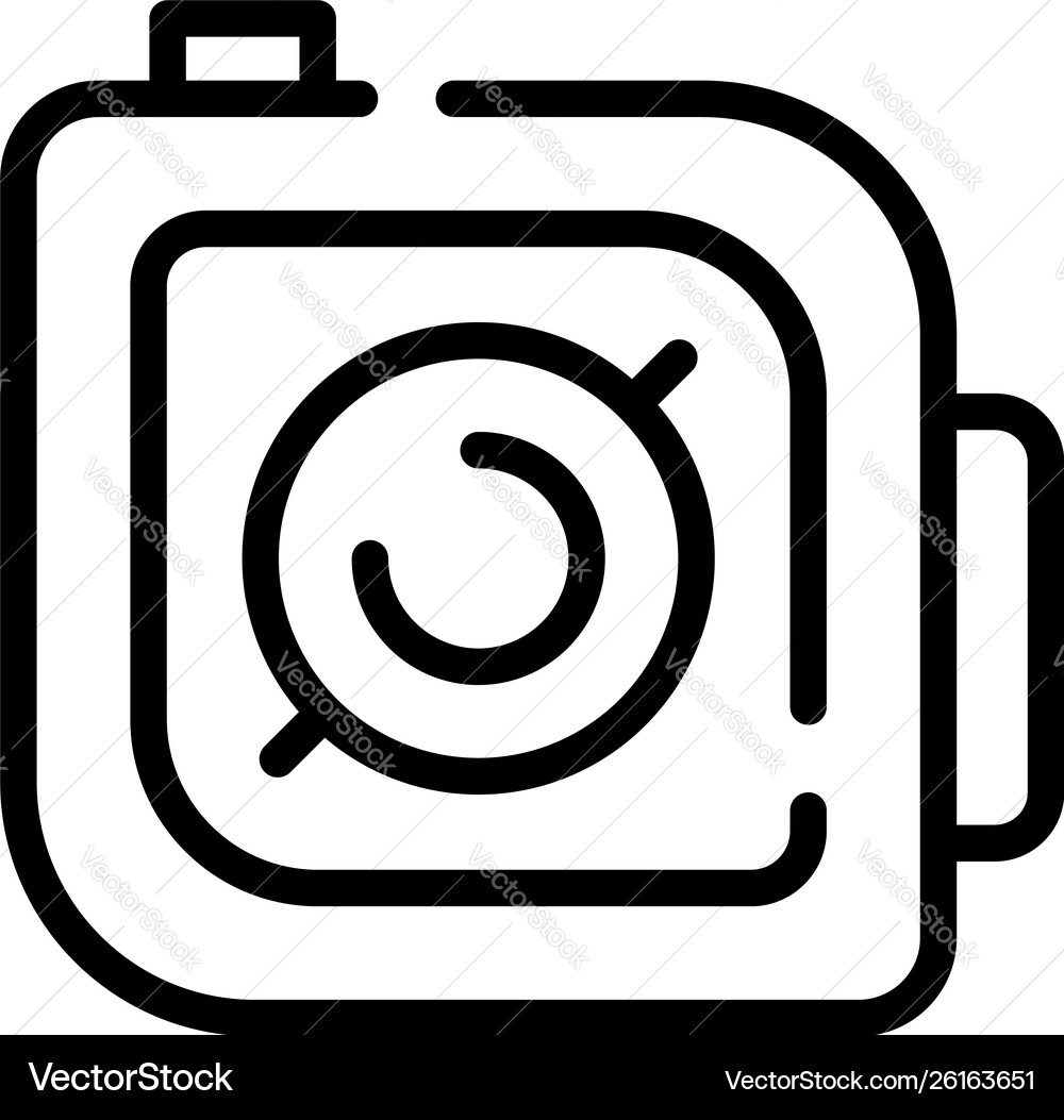 Action camera start button icon outline style Action camera start button icon outline style vector image