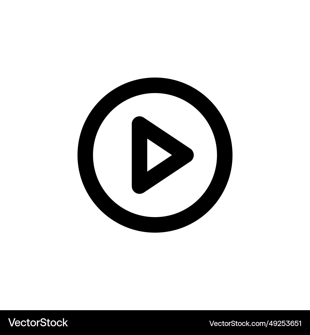 Audio and video play button line web or mobile Vector Image