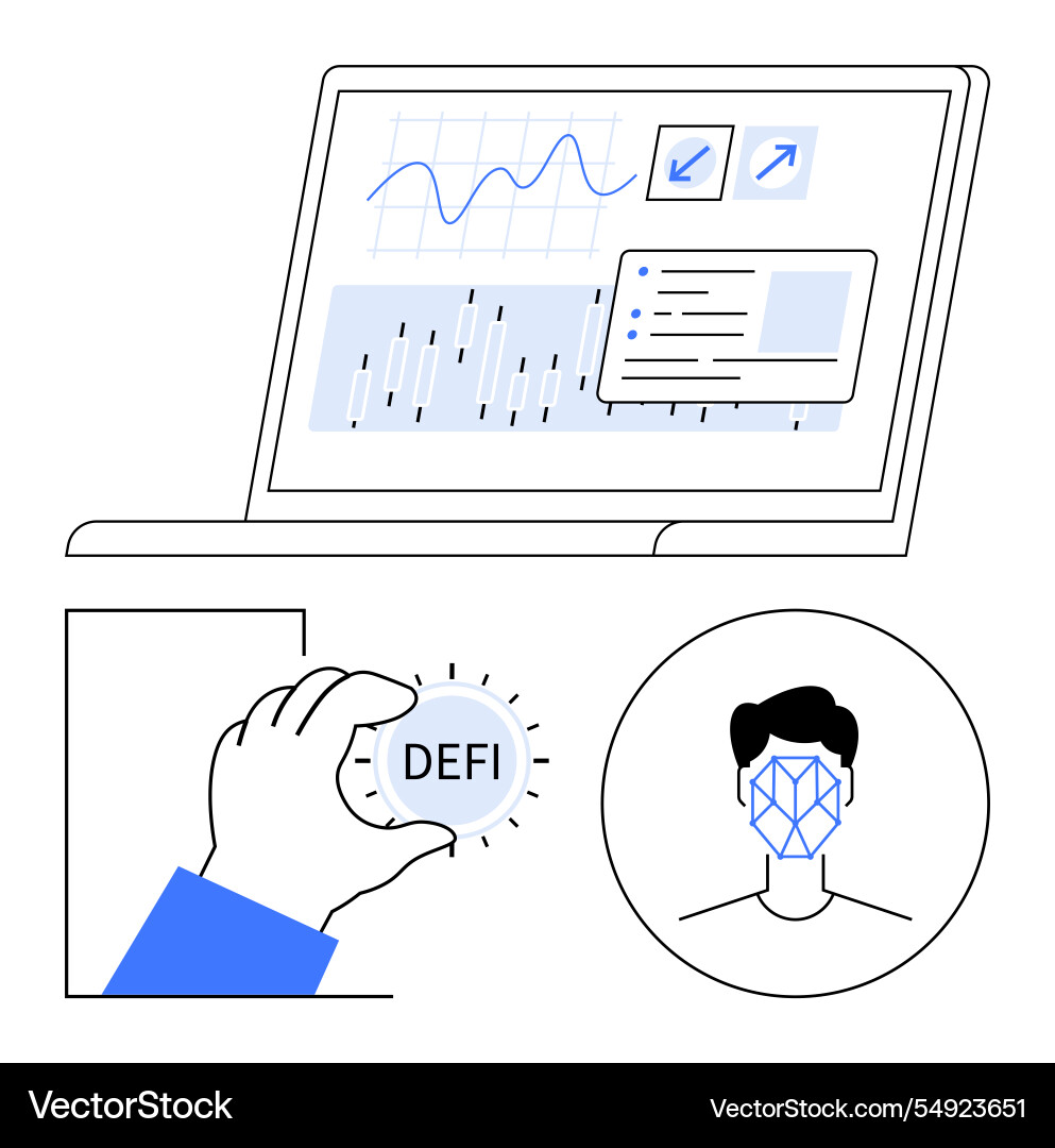 Blockchain data analysis with defi token and ai Blockchain data analysis with defi token and ai vector image