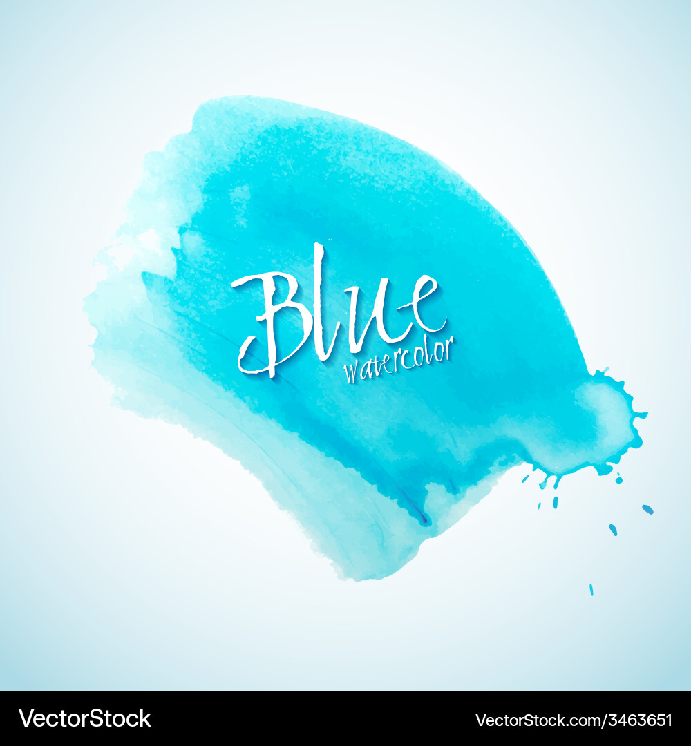 Blue Watercolor Splash Vector Image
