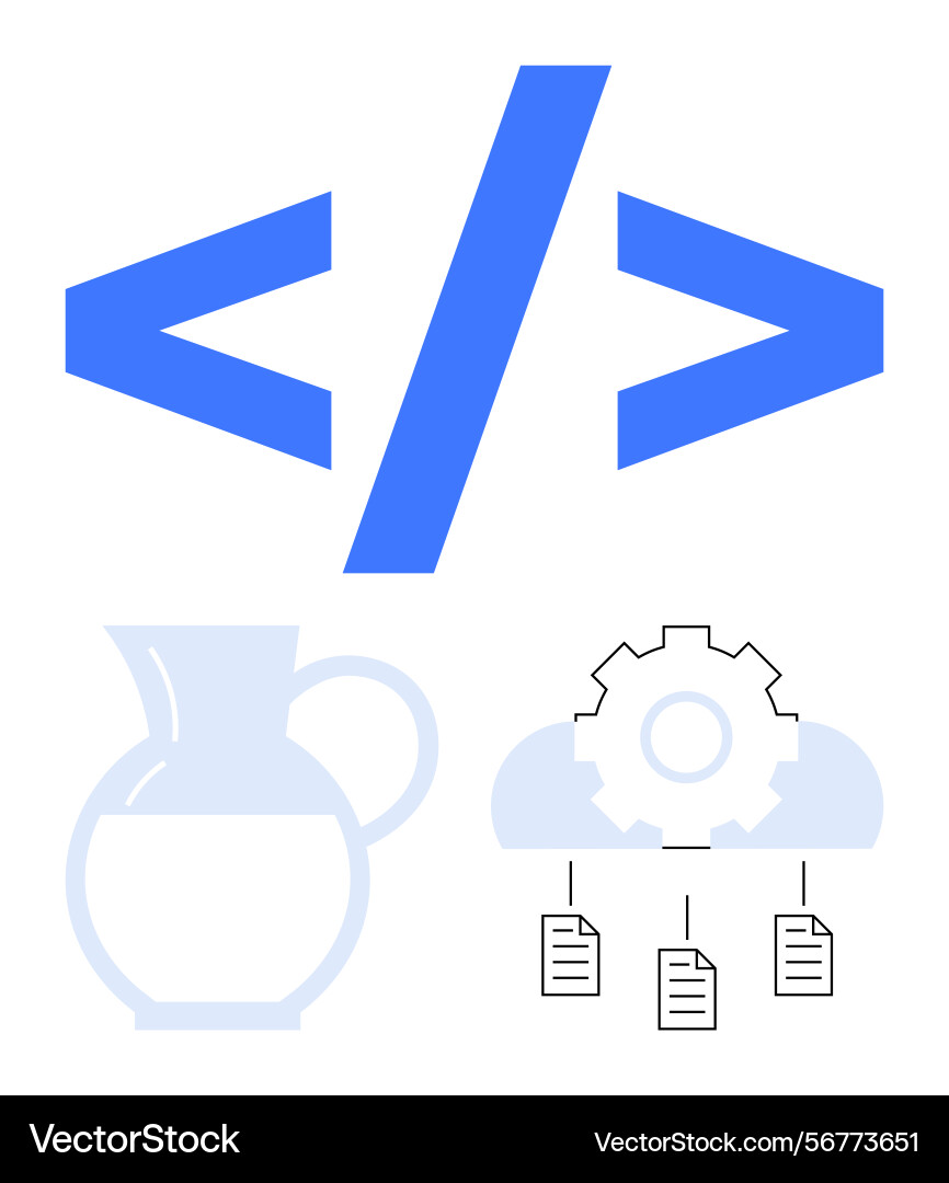 Code and technology integration represented vector image