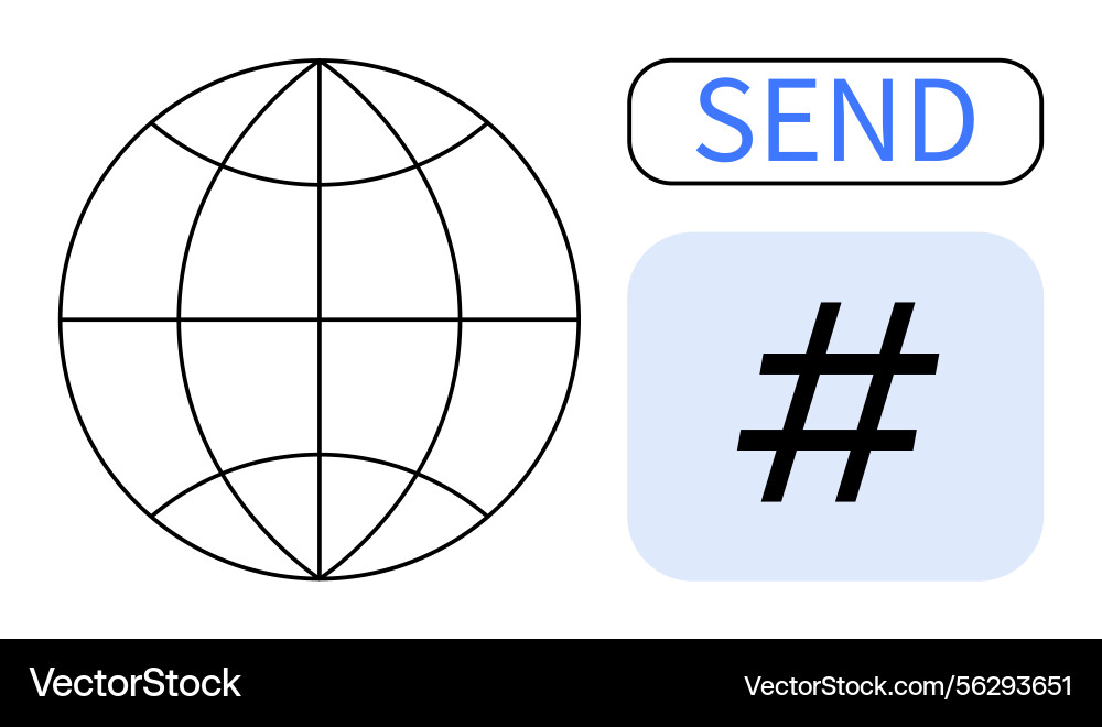 Communication concept with globe send button Communication concept with globe send button vector image