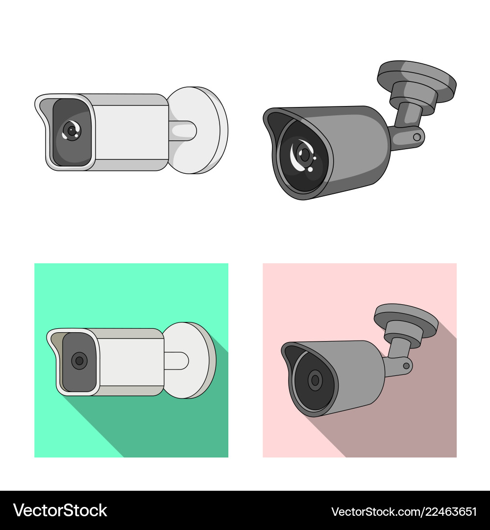 Design of cctv and camera icon set Vector Image