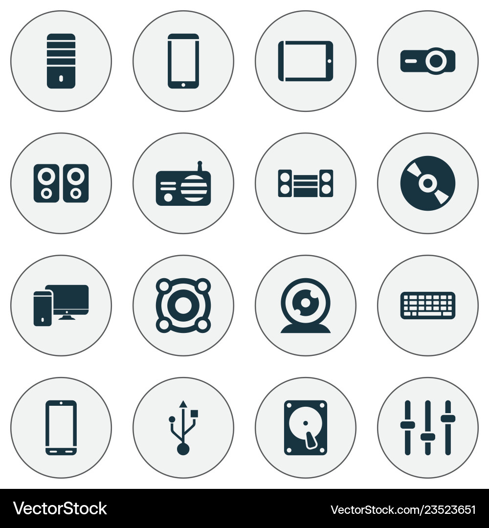 Electronics icons set with keyboard smartphone Vector Image