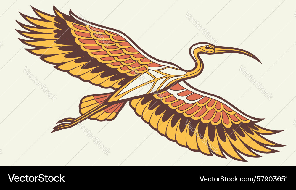 Elegant crane bird in flight design generative ai Vector Image