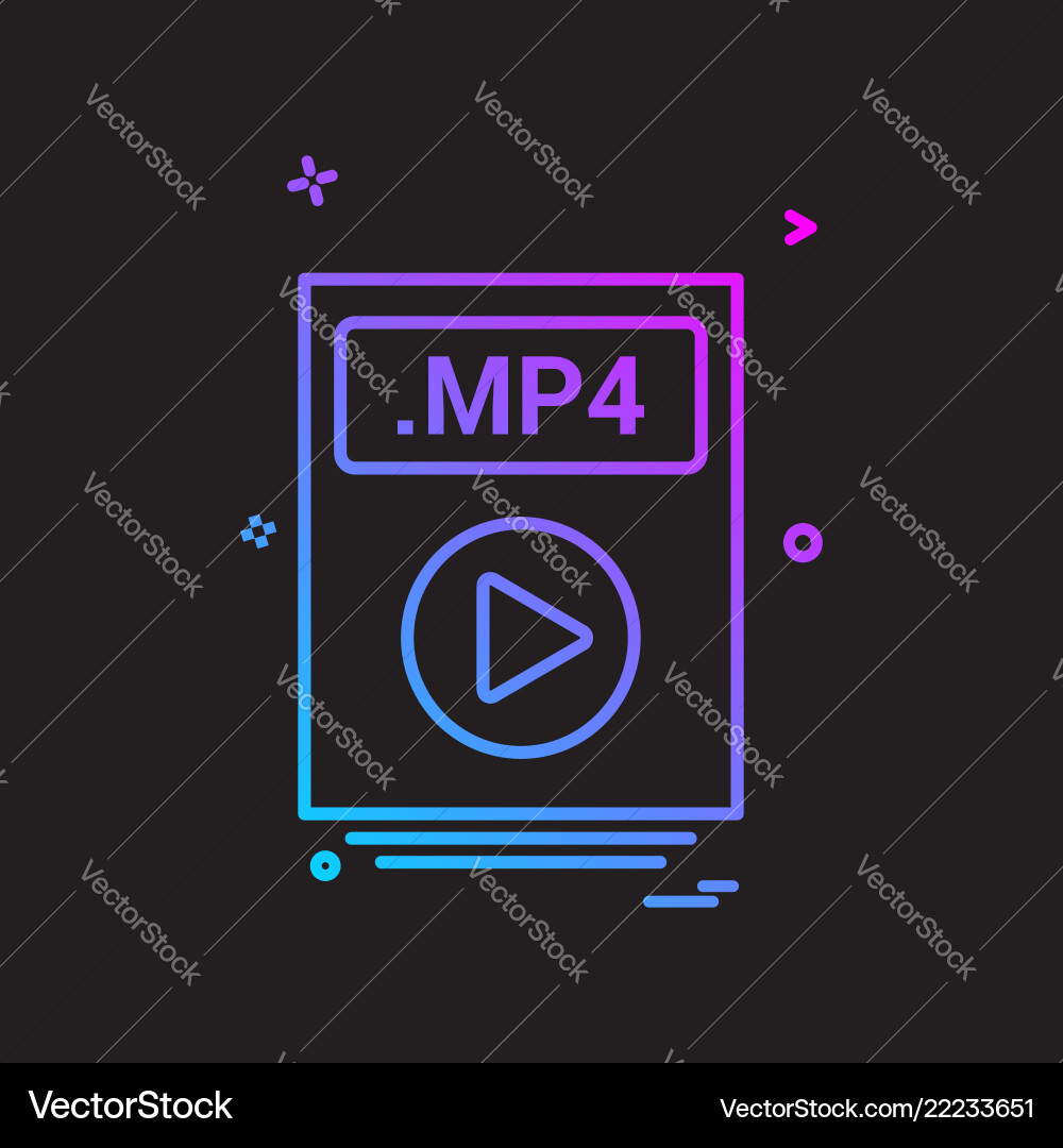 File files mp4 icon design File files mp4 icon design vector image