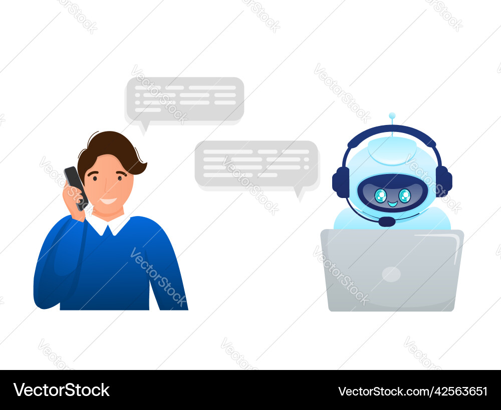 Flat chat bot for web design isometric Flat chat bot for web design isometric vector image