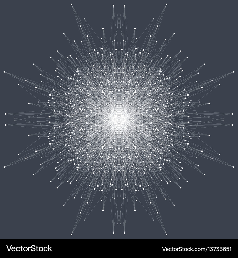 Fractal element with connected lines and dots big Fractal element with connected lines and dots big vector image