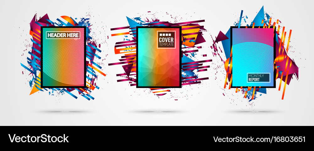 Futuristic frame art design with abstract shapes Vector Image