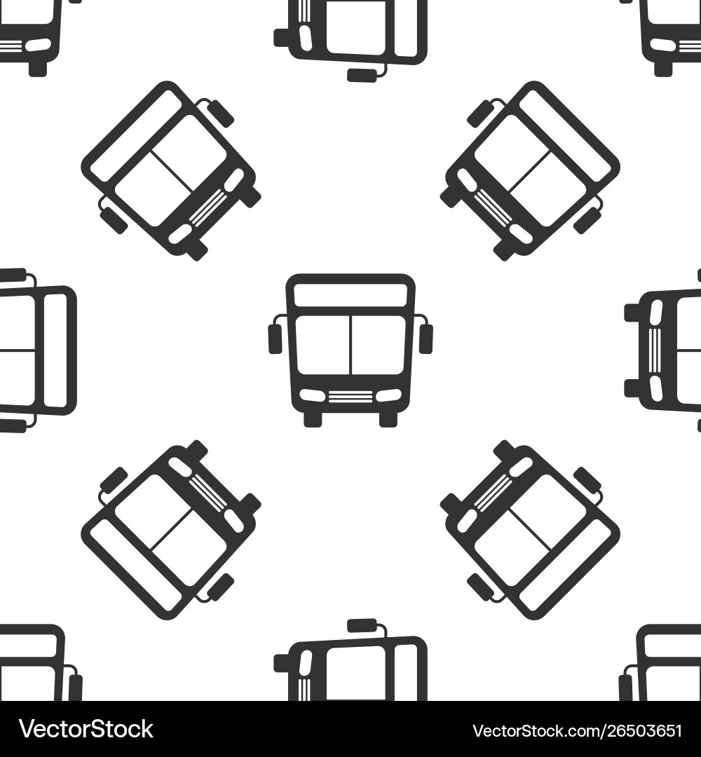 Grey bus icon isolated seamless pattern on white Grey bus icon isolated seamless pattern on white Vector Image
