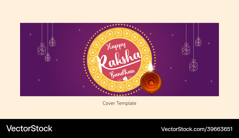 Happy raksha bandhan cover page template vector image