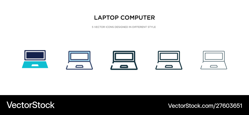 Laptop computer screen icon in different style Laptop computer screen icon in different style vector image
