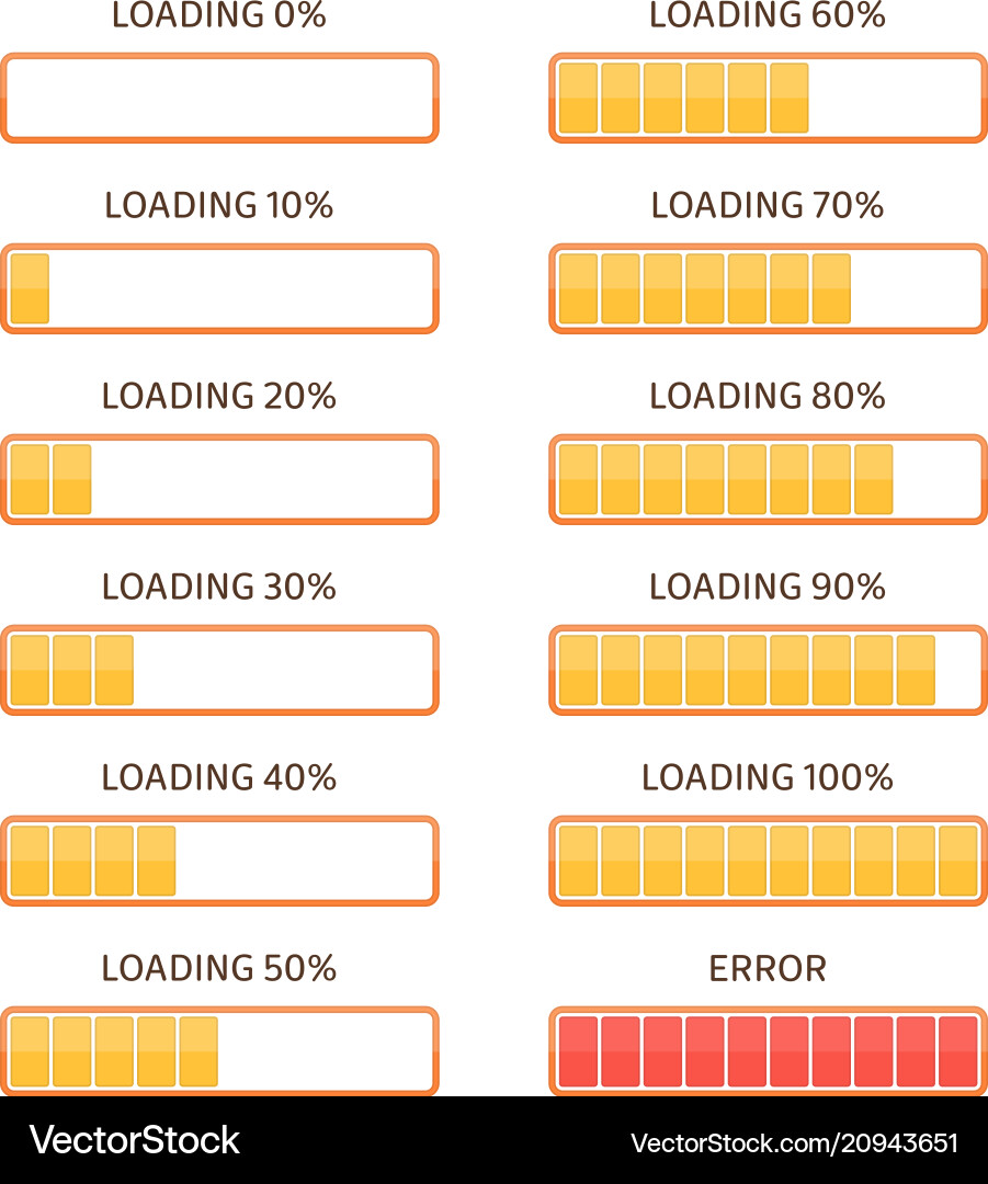 Loading Bar Progress Icons vector image