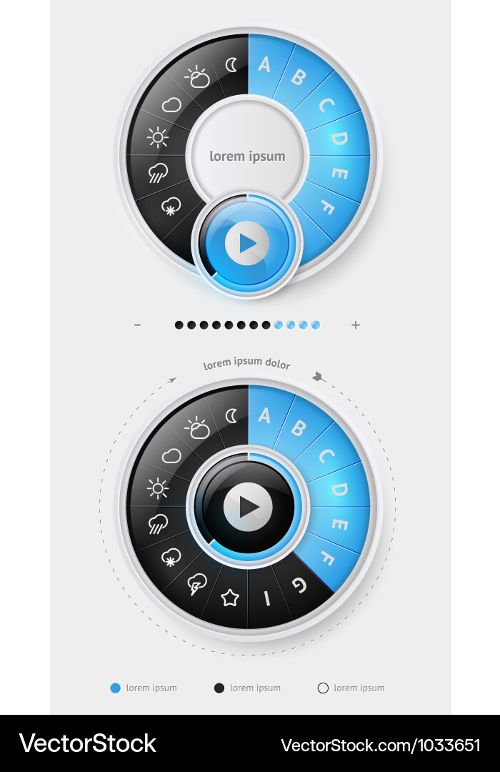Modern UI Elements - Buttons & Menus vector image