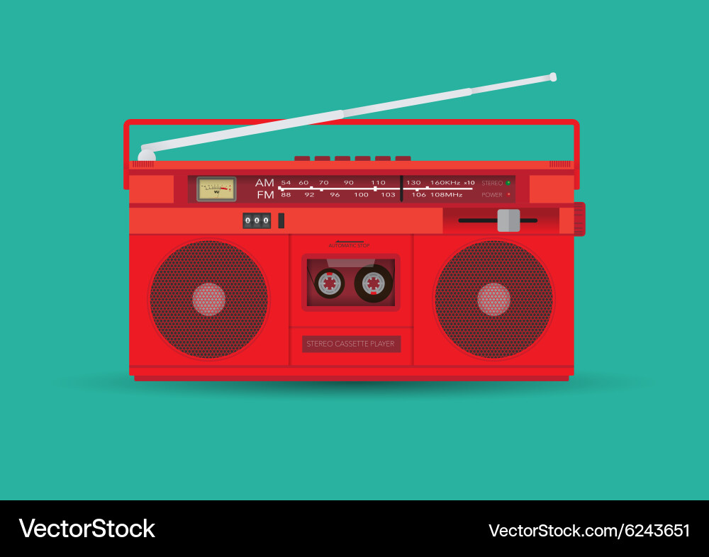 Retro Cassette Player Vector Image