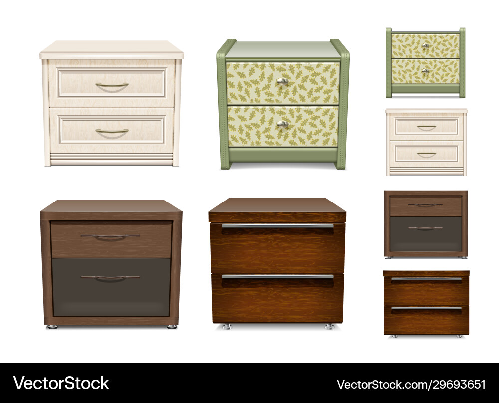Set bedside tables Set bedside tables vector image