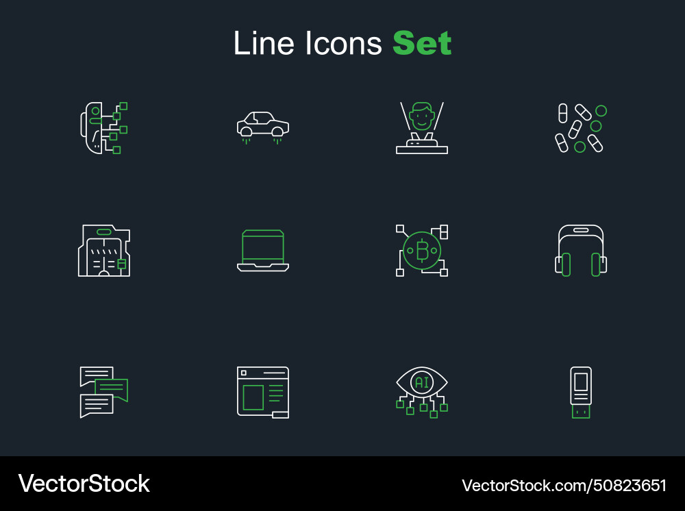 Set line usb flash drive computer vision browser Set line usb flash drive computer vision browser Vector Image