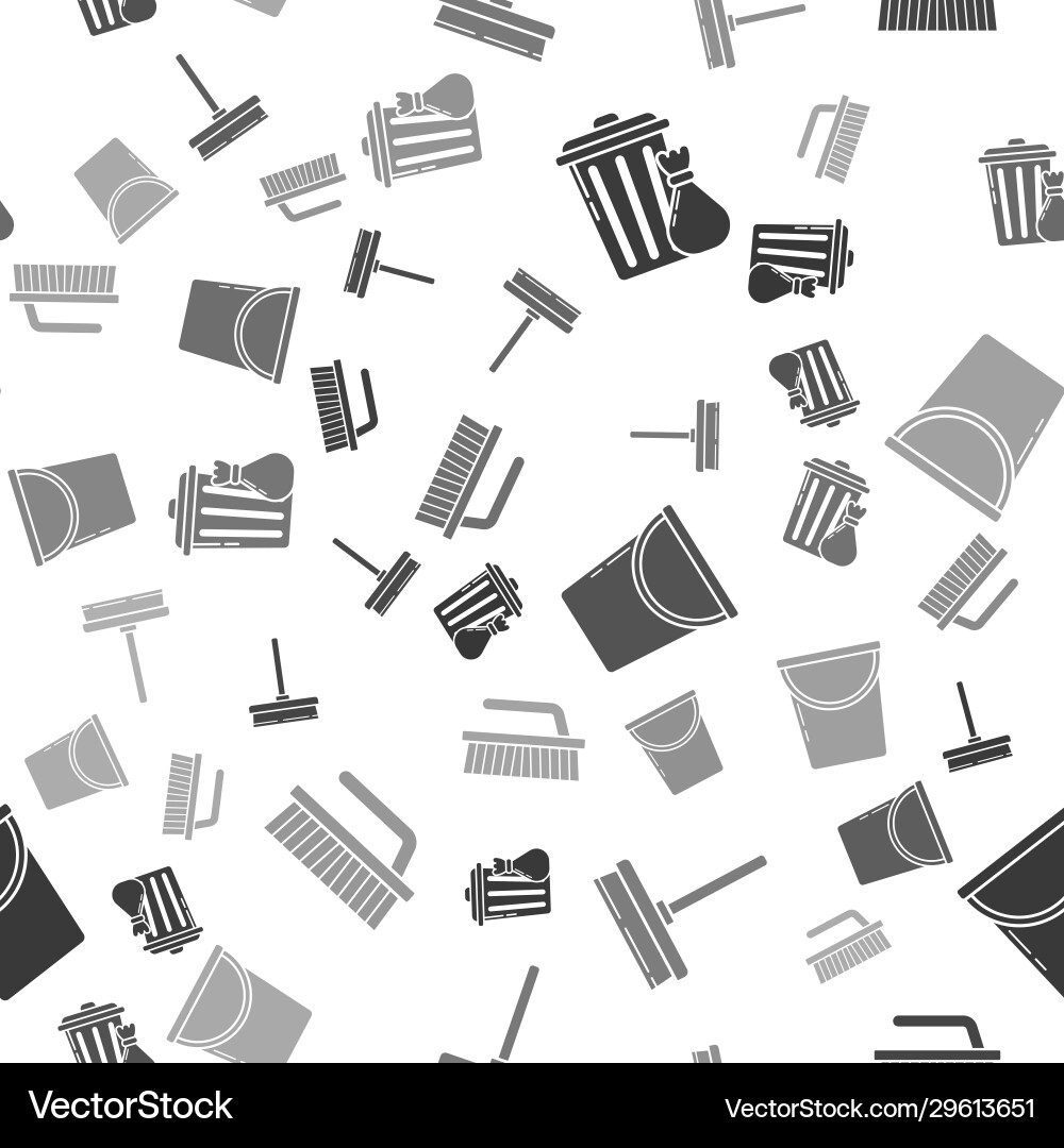 Set trash can and garbage bag squeegee scraper Set trash can and garbage bag squeegee scraper Vector Image