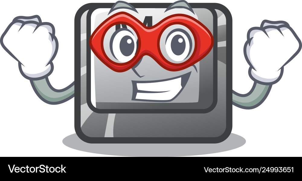 Super hero button m in character shape vector image