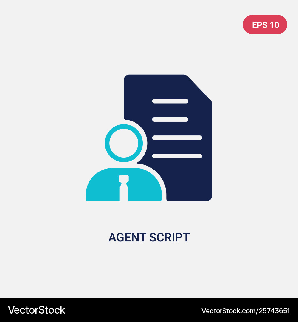 Two color agent script icon from general-1 vector image