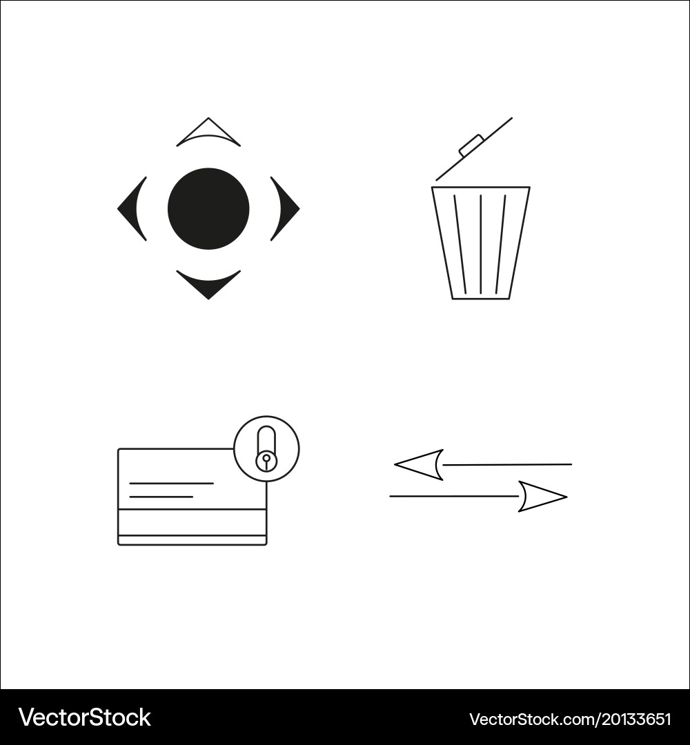 Web simple linear icon setsimple outline icons Vector Image